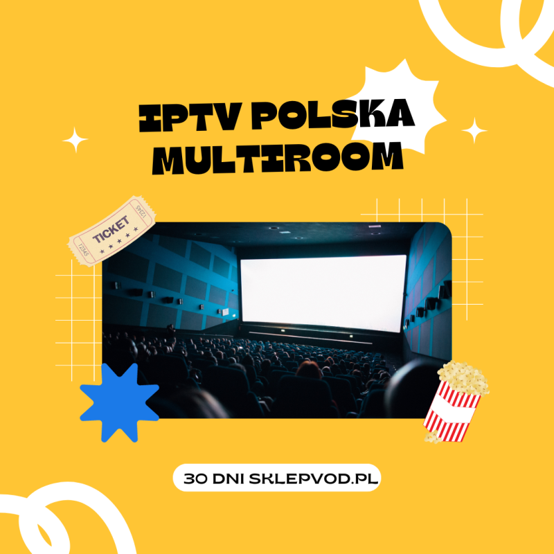 MultiRoom IPTV Polska 2x Urządzenia na 30 DNI Polska Full 300 Kanałów SklepVod.PL
